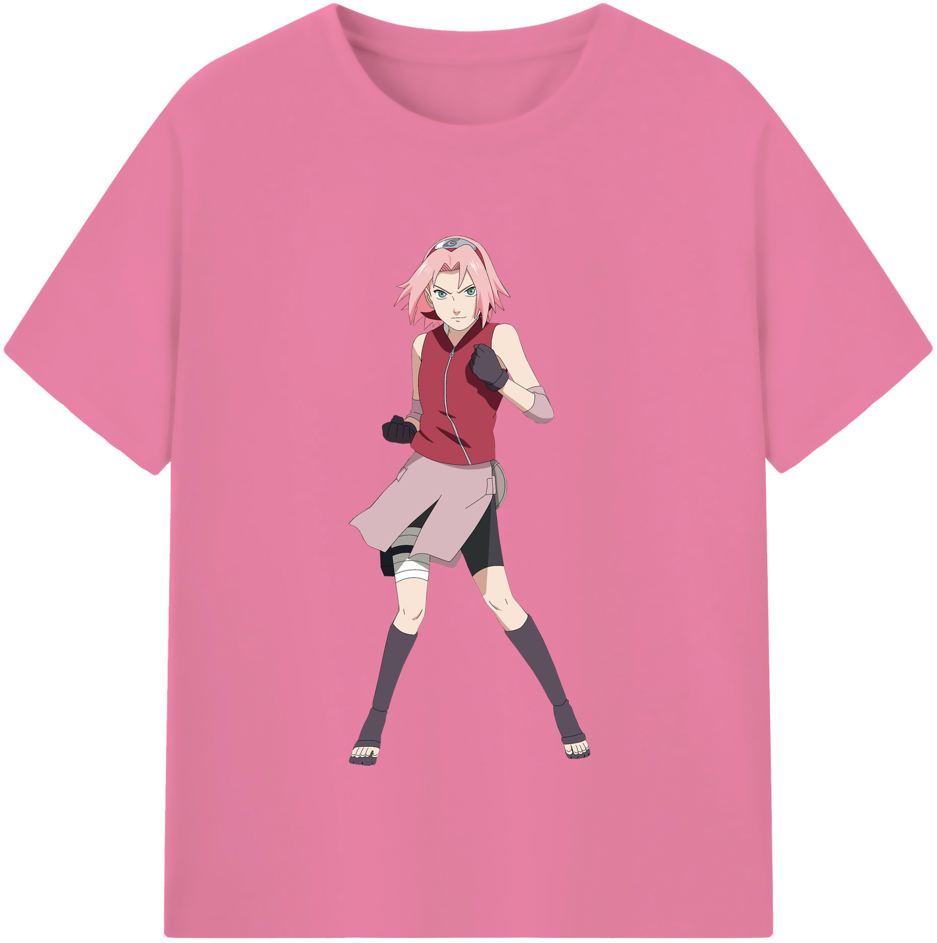 （画像用） NARUTO -ナルト- 春野サクラ Haruno Sakura 綿100％半袖Tシャツ（フロントプリント）